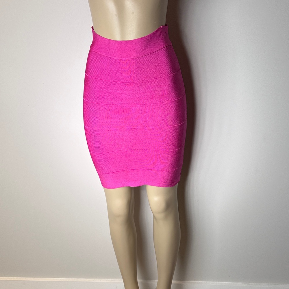 bebe Hot Pink  Bandage Pencil Skirt - Picture 2 of 6